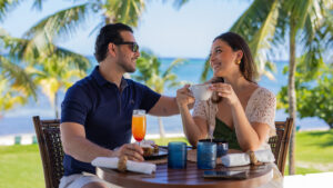 Couple dining at Las Veranda Hotel